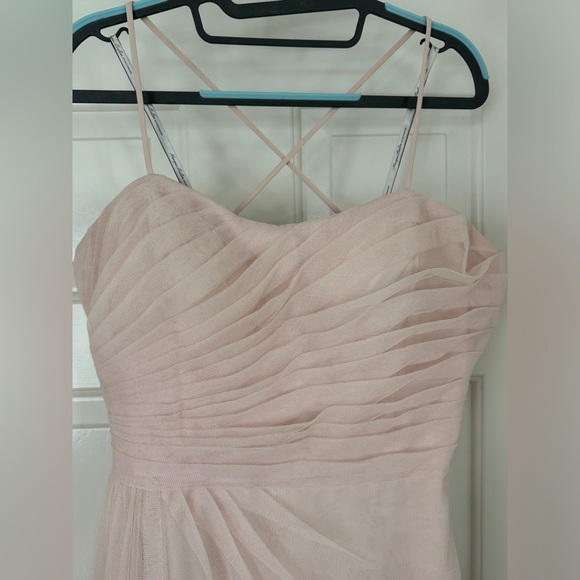 Blush pink Monique Lhuillier tulle bridesmaid dress - Picture 8 of 15